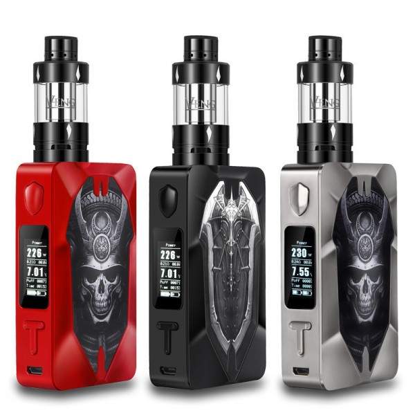 230W Electronic Cigarette Vapor Starter Kits with Skull Style and OLED Screen and 3ml Rta Tank free shipping